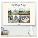 Wat Rong Khun - Faszination Tempel in weiß (hochwertiger Premium Wandkalender 2024 DIN A2 quer), Kunstdruck in Hochglanz