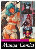 Manga-Comics. Cyberpunk Anime. Science Fiction Girls (Wandkalender 2025 DIN A3 hoch), CALVENDO Monatskalender
