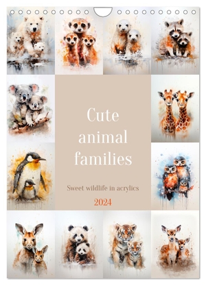 Viola, Melanie. Cute animal families (Wall Calendar 2024 DIN A4 portrait), CALVENDO 12 Month Wall Calendar - Sweet wildlife in acrylics. Calvendo, 2023.