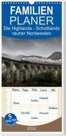 Familienplaner 2024 - Die Highlands - Schottlands rauher Nordwesten mit 5 Spalten (Wandkalender, 21 x 45 cm) CALVENDO