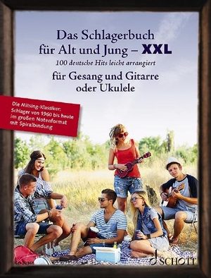 Das Schlagerbuch für Alt und Jung XXL - 100 deutsche Hits leicht arrangiert für Gesang und Gitarre oder Ukulele. Gesang und Gitarre oder Ukulele. Liederbuch.. Schott Music, 2021.