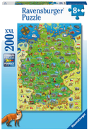 Ravensburger Kinderpuzzle - Bunte Deutschlandkarte - 200 Teile Puzzle für Kinder ab 8 Jahren