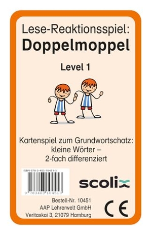 Pufendorf, Christine von. Lese-Reaktionsspiel: Doppelmoppel Level 1 - Kartenspiel zum Grundwortschatz: kleine Wörter - 2-fach differenziert (1. bis 4. Klasse). scolix, 2025.