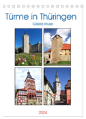Türme in Thüringen (Tischkalender 2024 DIN A5 hoch), CALVENDO Monatskalender