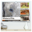 Elefanten in Afrika (hochwertiger Premium Wandkalender 2025 DIN A2 quer), Kunstdruck in Hochglanz