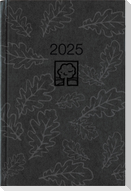 Wochenbuch anthrazit 2025 - Bürokalender 14,6x21 cm - 1 Woche auf 2 Seiten - 128 Seiten - mit Eckperforation - Notizbuch - Blauer Engel - 766-0721
