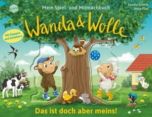 Grimm, Sandra. Mein Spiel- und Mitmachbuch - Wanda und Wolle. Das ist doch aber meins! - Gefühle und Benehmen aus dem Kinderalltag begleiten. Ein Spiel- und Mitmachbuch mit Schafen, Schiebern und Klappen ab 2 Jahren. Mit Bauernhof-Atmosphäre!. Arena Verlag GmbH, 2026.
