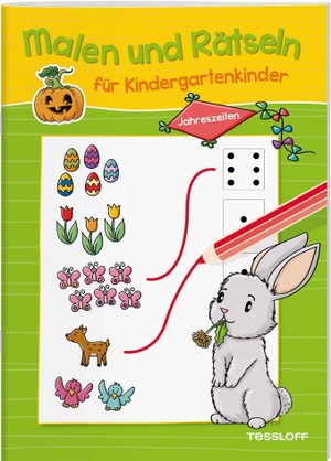 Malen und Rätseln für Kindergartenkinder. Jahreszeiten - Suchen, Zählen, Zuordnen, Verbinden für Kinder ab 3 Jahren. Tessloff Verlag, 2020.