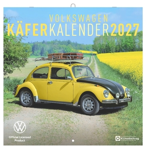Neumann Verlage GmbH & Co KG (Hrsg.). VW Käferkalender 2027 - Wandkalender 30x30 cm (30x60 cm geöffnet) mit 12 Fotografien ikonischer VW Käfer-Modelle und Notizkalendarium. Neumann Verlage GmbH & Co, 2026.