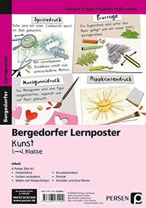 Engel, Kerstin / Angelika Hofmockel. Lernposter Kunst - 1.-4. Klasse - 6 Poster für den Klassenraum. Persen Verlag i.d. AAP, 2023.