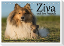 Ziva und ihre Freunde (Tischkalender 2024 DIN A5 quer), CALVENDO Monatskalender