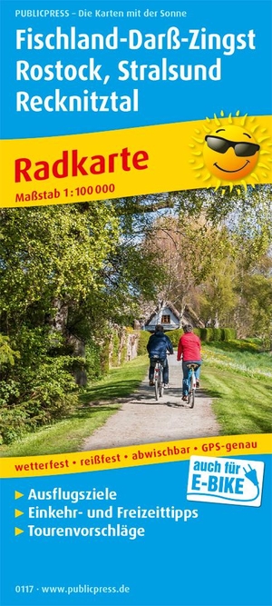 Fischland-Darß-Zingst, Rostock, Stralsund, Recknitztal 1:100 000 - Radkarte mit Ausflugszielen, Einkehr- & Freizeittipps. Publicpress, 2019.