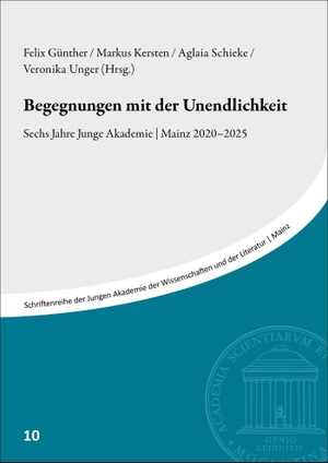 Günther, Felix / Markus Kersten et al (Hrsg.). Begegnungen mit der Unendlichkeit - Sechs Jahre Junge Akademie | Mainz 2020-2025. Steiner Franz Verlag, 2026.