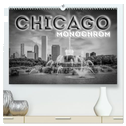 CHICAGO Monochrom (hochwertiger Premium Wandkalender 2024 DIN A2 quer), Kunstdruck in Hochglanz