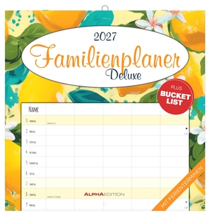 Neumann Verlage GmbH & Co KG (Hrsg.). Familienplaner Deluxe 2027 - Wandkalender 30x30 cm mit 5 Spalten, Schulferien & Jahresübersicht, ideal für Familienorganisation. Neumann Verlage GmbH & Co, 2026.