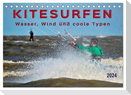 Kitesurfen - Wasser, Wind und coole Typen (Tischkalender 2024 DIN A5 quer), CALVENDO Monatskalender