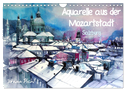 Aquarelle aus der Mozartstadt Salzburg (Wandkalender 2025 DIN A4 quer), CALVENDO Monatskalender