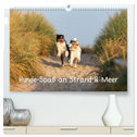 Hunde-Spaß an Strand & Meer (hochwertiger Premium Wandkalender 2025 DIN A2 quer), Kunstdruck in Hochglanz