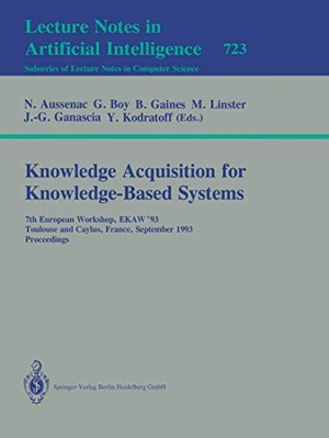 Aussenac, Nathalie / Guy Boy et al (Hrsg.). Knowledge Acquisition for Knowledge-Based Systems - 7th European Workshop, EKAW'93, Toulouse and Caylus, France, September 6-10, 1993. Proceedings. Springer Berlin Heidelberg, 1993.