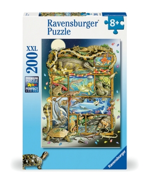 Kinderpuzzle 200 XXL Teile - Reptilien im Regal. Ravensburger Spieleverlag, 2024.