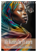 Afrikanische Frauen - Portraits im Stil der afrikanischen Kultur (Tischkalender 2024 DIN A5 hoch), CALVENDO Monatskalender