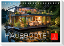 Hausboote Wohn Fantasien (Tischkalender 2025 DIN A5 quer), CALVENDO Monatskalender