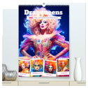 Dragqueens. Drag- und Travestie Kunst. Illustrationen (hochwertiger Premium Wandkalender 2024 DIN A2 hoch), Kunstdruck in Hochglanz
