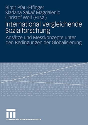 Pfau-Effinger, Birgit / Christof Wolf et al (Hrsg.). International vergleichende Sozialforschung - Ansätze und Messkonzepte unter den Bedingungen der Globalisierung. VS Verlag für Sozialwissenschaften, 2009.