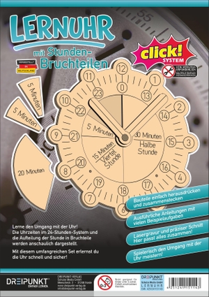 Schulze Media GmbH (Hrsg.). Bausatz Lernuhr mit Stundenbruchteilen - Die Uhr ganz einfach erlernen!. Dreipunkt Verlag, 2026.