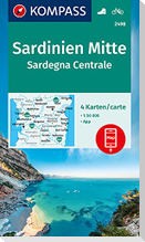 KOMPASS Wanderkarten-Set 2498 Sardinien Mitte, Sardegna Centrale (4 Karten) 1:50.000