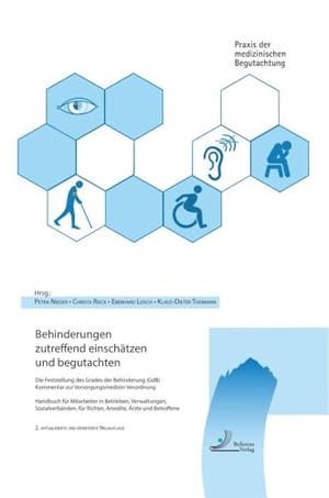 Nieder, Petra / Christa Rieck et al (Hrsg.). Behinderungen zutreffend einschätzen und begutachten - Die Feststellung des Grades der Behinderung (GdB), Kommentar zur Versorgungsmedizin-Verordnung, Handbuch für Mitarbeiter in Betrieben, Verwaltungen, Sozialverbänden, für Richter, Anwälte, Ärzte und Betroffene - Aktualisierte und erweiterte Neuauflage. Referenz-Verlag, 2024.