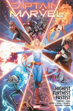 Duggan, Gerry / Thompson, Kelly et al. Captain Marvel: Highest, Furthest, Fastest Omnibus Carmen Carnero Cover. Marvel Comics, 2026.