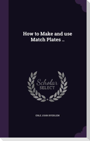 How to Make and use Match Plates ..