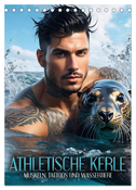 Athletische Kerle - Muskeln, Tattoos und Wassertiere (Tischkalender 2025 DIN A5 hoch), CALVENDO Monatskalender