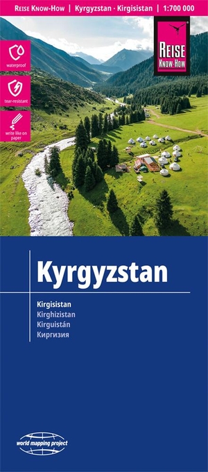 Reise Know-How Landkarte Kirgisistan / Kyrgyzstan (1:700.000) - reiß- und wasserfest (world mapping project). Reise Know-How Rump GmbH, 2024.