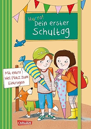 Schlau für die Schule: Hurra! Dein erster Schultag - Mit extra viel Platz zum Eintragen | Mitmachbuch zum Schulanfang | Premium Ausgabe mit Gummiband und Rätselspaß | Ideales Geschenk zur Einschulung. Carlsen Verlag GmbH, 2022.