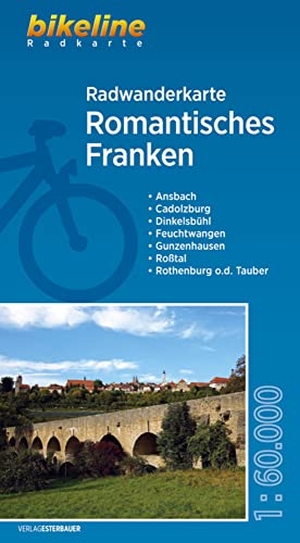 Esterbauer Verlag (Hrsg.). Radwanderkarte Romantisches Franken 1:60 000 - Ansbach - Cadolzburg - Dinkelsbühl - Feuchtwangen - Gunzenhausen - Roßtal - Rothenburg ob der Tauber. Esterbauer GmbH, 2019.