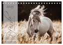 Pferde - Spiegel deiner Seele (Tischkalender 2025 DIN A5 quer), CALVENDO Monatskalender