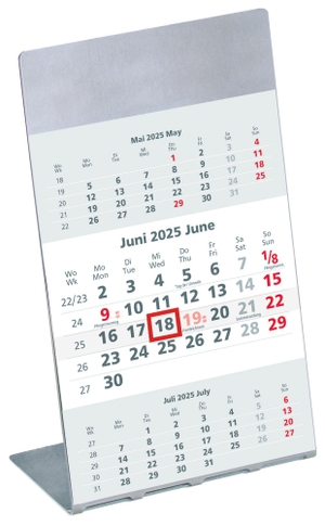 Zettler Kalender (Hrsg.). 3-Monatskalender 2025 10,5x14,5cm mit Edelstahlaufsteller und Magnestreifen - Datumsweiser - 980-6100-1. Neumann Verlage GmbH & Co, 2024.