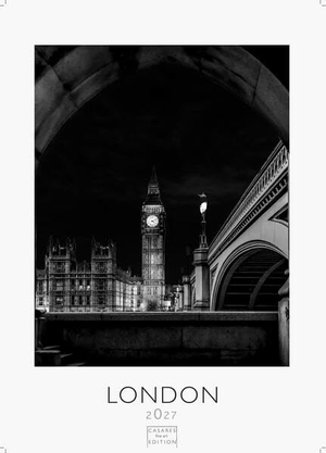 London schwarz-weiss Kalender 2027 - Wandkalender | Fotokalender England 59x42cm Grosses Format - Perfekt für Liebhaber London & Geschenkidee. Casares Fine Art Edition, 2026.