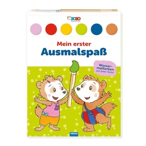 Trötsch Verlag GmbH & Co. KG (Hrsg.). TRÖTSCH - Bobo Siebenschläfer Mein erster Ausmalblock Malblock mit Wasserfarben - Wasserfarben-Ausmalblock zum Abreißen mit Pinsel. Trötsch Verlag GmbH, 2025.
