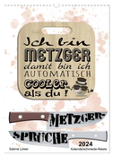 Metzger-Sprüche (Wandkalender 2024 DIN A3 hoch), CALVENDO Monatskalender