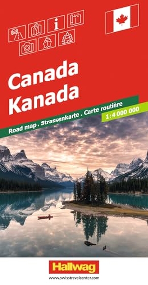 Hallwag Strassenkarte Kanada 1:4 Mio. - Inkl. Stadtpläne, Ortsverzeichnis und Reiseinformationen. Hallwag Karten Verlag, 2025.