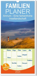 Familienplaner 2024 - Amrum - Eine farbenfrohe Insellandschaft mit 5 Spalten (Wandkalender, 21 x 45 cm) CALVENDO