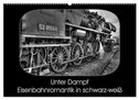 Unter Dampf - Eisenbahnromantik in schwarz-weiß (Wandkalender 2025 DIN A2 quer), CALVENDO Monatskalender