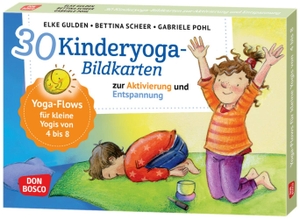 Gulden, Elke / Bettina Scheer. 30 Kinderyoga-Bildkarten zur Aktivierung und Entspannung - Yoga-Flows für kleine Yogis von 4 bis 8. 30 Bildkarten mit beliebten Asanas, die Yoga für Kinder zu einem tollen Erlebnis machen!. Don Bosco Medien GmbH, 2023.