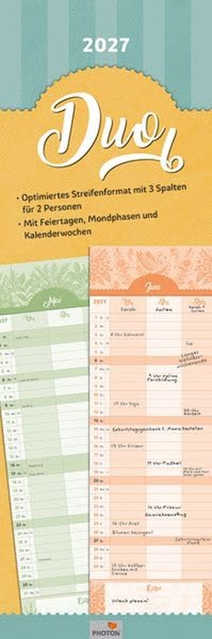 PHOTON® Verlag (Hrsg.). Planer "DUO" Kalender 2027. Photon, Verlag, 2026.
