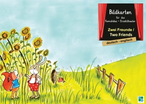 Momm, Helga. Zwei Freunde - Bildkarten für das Kamishibai-Theater DINA 3 in deutsch/englisch. F&M Verlag UG, 2025.