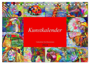 Kunstkalender. Farbenfrohe Tier-Illustrationen (Tischkalender 2024 DIN A5 quer), CALVENDO Monatskalender