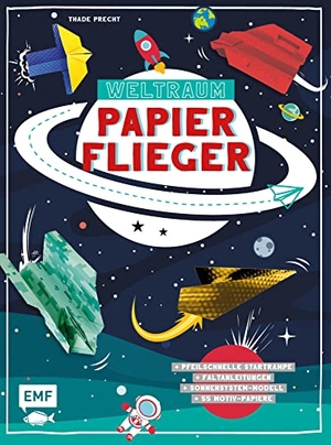 Precht, Thade. Weltraum-Papierflieger: Mit Faltanleitungen, pfeilschneller Startrampe, supercoolem Sonnensystem-Modell und 55 Motiv-Papieren zum Sofort-Loslegen - mit 23 Anleitungen. Edition Michael Fischer, 2022.